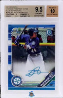 2019 Julio Rodriguez BGS 9.5 10 Bowman Chrome Prospect Auto Blue Ref 59/150