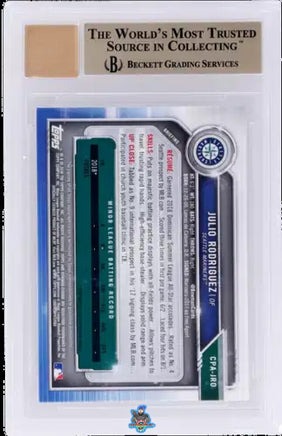2019 Julio Rodriguez BGS 9.5 10 Bowman Chrome Prospect Auto Blue Ref 59/150