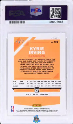 2019 Kyrie Irving PSA 9 Donruss Optic Choice Nebula #102 1/1