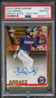 2019 Luis Arraez PSA 10 Topps Chrome Rookie Update Auto Gold Ref #CUALA 8/50