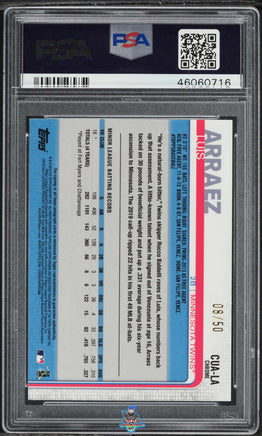 2019 Luis Arraez PSA 10 Topps Chrome Rookie Update Auto Gold Ref #CUALA 8/50
