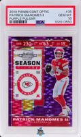 2019 Patrick Mahomes PSA 10 Contenders Optic Purple Pulsar #35 17/21