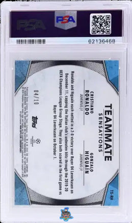 2019 Ronaldo Higuain PSA 10 Topps Chrome UCL Team Sensations Red Ref #TSRH 4/10