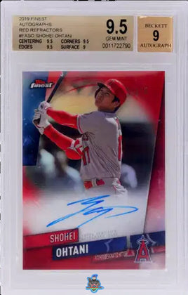 2019 Shohei Ohtani BGS 9.5 9 Topps Finest Red Refractor Auto #FASO 2/5