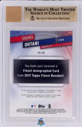 2019 Shohei Ohtani BGS 9.5 9 Topps Finest Red Refractor Auto #FASO 2/5
