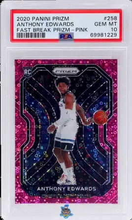 2020 Anthony Edwards PSA 10 Prizm Fast Break Pink #258 38/50
