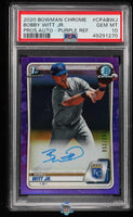 2020 Bowman Chrome Bobby Witt Jr. Prospects Auto Purple Refractor #CPA-BWL 103 of 250 PSA 10 49291270