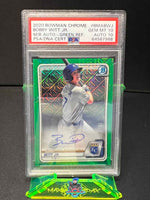 2020 Bobby Witt Jr PSA 10 10 Bowman Chrome Mega Box Auto Green Refractor /99