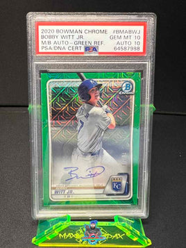 2020 Bowman Chrome Bobby Witt Jr Mega Box Auto Green Ref #BMA-BWJ 76 of 99 PSA 10 64587988