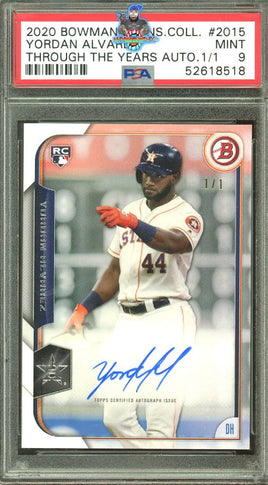 2020 Yordan Alvarez PSA 9 Bowman Trans. Coll. Through the Years Auto #2015 1/1
