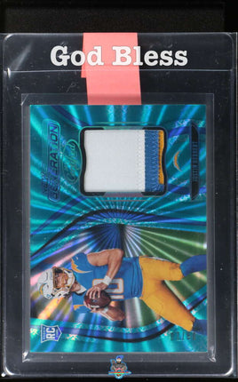 2020 Justin Herbert Raw Certified Fabric New Generation Jersey Teal #3 7/50