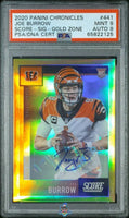 2020 Joe Burrow PSA 9 9 Chronicles Sore Auto Gold Zone #441 /50