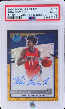 2020 Donruss Optic Rated Rookie Signature Choice Black Gold Prizm Kira Lewis Jr. #163 5 of 8 PSA 9 63887273