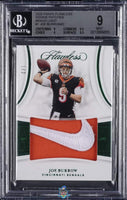 2020 Flawless Joe Burrow Rookie Patches Logo #SSLJBU 1/2 BGS 9