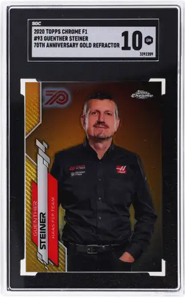 2020 Guenther Steiner SGC 10 Topps Chrome F1 70th Anniv Gold #93