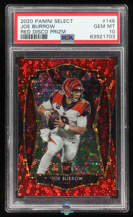 2020 Joe Burrow PSA 10 Select Red Disco Prizm #146 /49