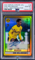 2020 Jude Bellingham PSA 10 Topps Merlin Chrome Auto Gold Refractor #BCAJB 43/50