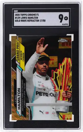 2020 Lewis Hamilton SGC 9 Topps Chrome F1 Gold Wave Refractor #139 /50