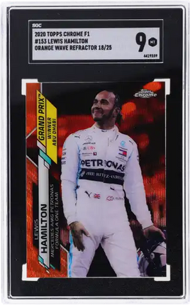 2020 Lewis Hamilton SGC 9 Topps Chrome F1 Orange Wave Refractor #153 /25