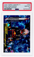 2020 Max Verstappen PSA 10 Topps Chrome F1 Sapph Ed #159