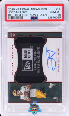 2020 Jordan Love PSA 10 National Treasures Rookie Hats Off Auto New Era #JL 2/2