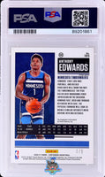 2020 Panini Contenders Both Hands On Ball Variation Rookie Ticket Autograph Premium Red Shimmer Prizm Anthony Edwards #105 1/5 PSA Auth 89201861