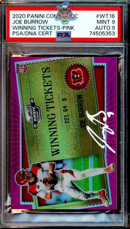 2020 Joe Burrow PSA 9 9 Contenders Winning Tickets Auto #WT16 39/75