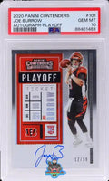 2020 Panini Contenders Team Logo Playoff Ticket Autograph Joe Burrow #101A 12 of 99 PSA 10 88401463