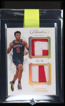 2020 Panini Flawless Collegiate Anthony Edwards Rookie Patch Gole #DP-AE 6 of 10 UG