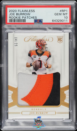 2020 Joe Burrow PSA 10 Flawless Rookie Patch #RP1 4/25