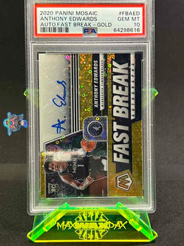 2020 Panini Mosaic Anthony Edwards Auto Fast Break Gold #FB-AED 8 of 10 PSA 10 64298616