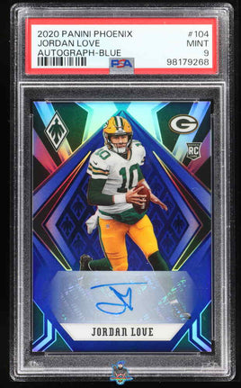 2020 Jordan Love PSA 9 Phoenix Rookie Auto Blue #104 5/15