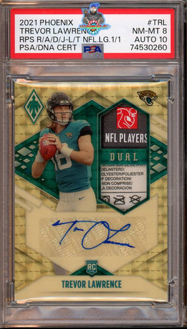 2021 Trevor Lawrence PSA 8 10 Phoenix Superfract Dual Tag Auto #RADTRL 1/1