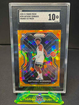 2020 Panini Prizm Anthony Edwards Orange Ice Prizm #258 SGC 10 0774262