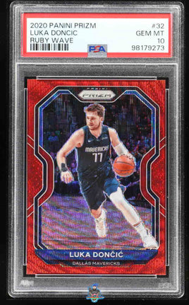 2020 Prizm Luka Doncic Ruby Wave #32 PSA 10