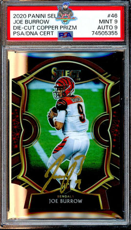 2020 Joe Burrow PSA 9 9 Select Die Cut Copper Auto #46 270/355