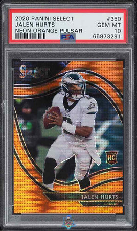 2020 Select Field Level Neon Orange Pulsar Jalen Hurts ROOKIE 6 of 7 #350 PSA 10 65873291