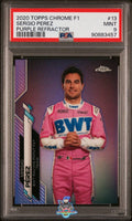 2020 TOPPS CHROME FORMULA 1 13 SERGIO PEREZ PURPLE REFRACTOR 227 of 399 PSA 9 908834567