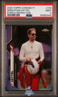 2020 TOPPS CHROME FORMULA 1 176 SEBASTIAN VETTEL PURPLE REFRACTOR 30 of 399 PSA 9 90883444