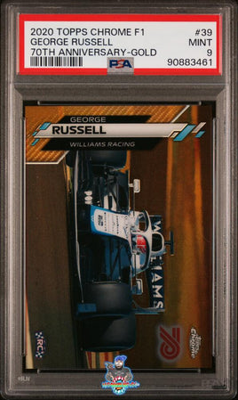 2020 TOPPS CHROME FORMULA 1 39 GEORGE RUSSELL 70TH ANNIVERSARY-GOLD PSA 9 90883461