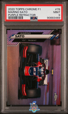 2020 TOPPS CHROME FORMULA 1 78 MARINO SATO PURPLE REFRACTOR 299 of 399 PSA 9 90883469