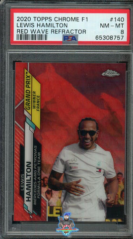 2020 Topps Chrome F1 Lewis Hamilton Red Wave Refractor #140 1 of 5 PSA 8 65308757