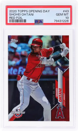 2020 Shohei Ohtani PSA 10 Topps Opening Day Red Foil #43