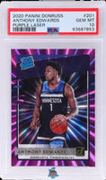 2020 Anthony Edwards PSA 10 Donruss Purple Laser #201 96/99