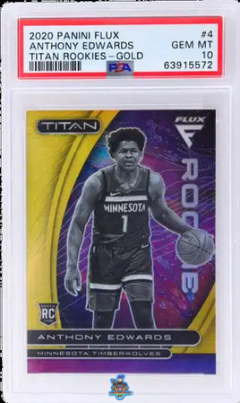 2020 Anthony Edwards PSA 10 Flux Titan Rookies Gold #4 5/5