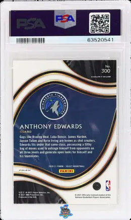 2020 Anthony Edwards PSA 10 Select Gold Wave Prizm #300