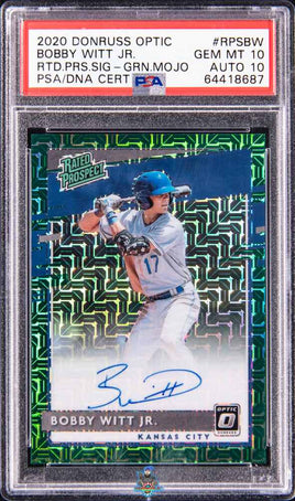 2020 Bobby Witt Jr. PSA 10 10 Donruss Optic Rated Pros Auto Rookie #RPSBW 46/99