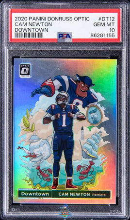 2020 Cam Newton PSA 10 Donruss Optic Downtown #DT12