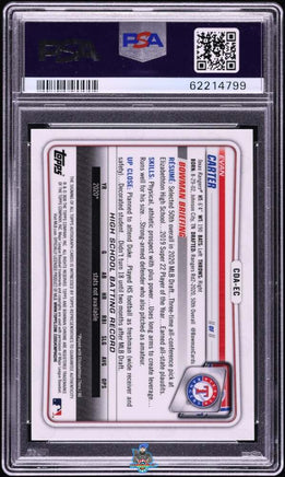 2020 Evan Carter PSA 10 Bowman Draft Chrome DP Auto Orange Refractor #CDAEC 9/25