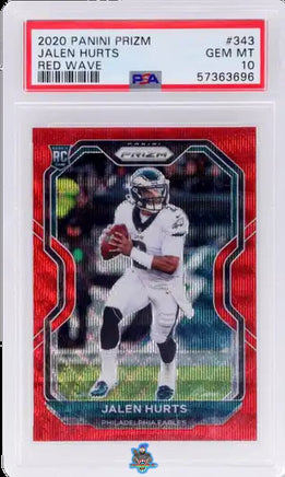 2020 Jalen Hurts PSA 10 Prizm Red Wave Prizm #343 91/149